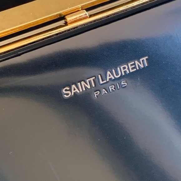 Saint Laurent SLP Patent Leather Frame Clutch Bag - Picture 16 of 16